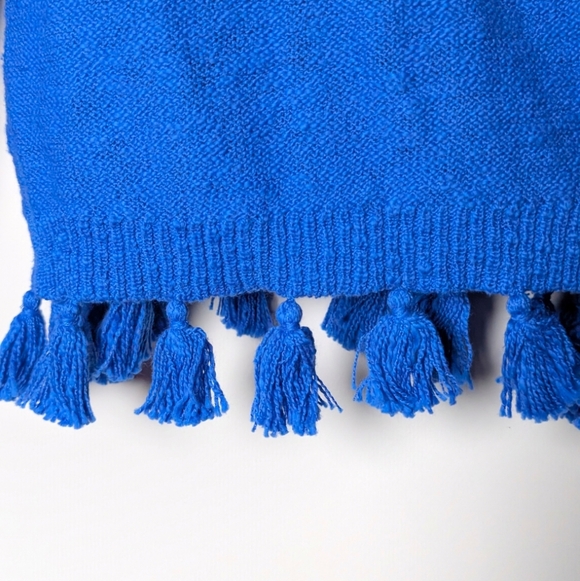 Lilly Pulitzer Womens Faretta Cardigan Royal Blue Fringe Cotton XL - Picture 5 of 6